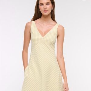 A&F Yellow Gingham Linen Dress